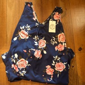 Navy floral nightwear